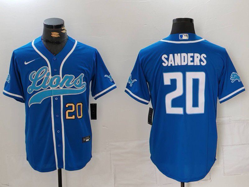 Men Detroit Lions #20 Sanders Blue Second generation joint name 2024 Nike Limited NFL Jersey style 2->colorado rockies->MLB Jersey